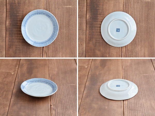 Tokusa 4-Piece Appetizer Plate Set - Blue and White