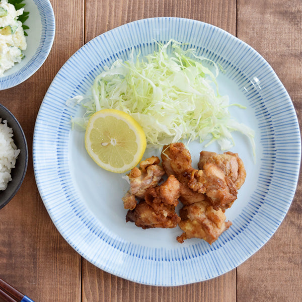 Tokusa 4-Piece Dinner Plate Set - Blue and White