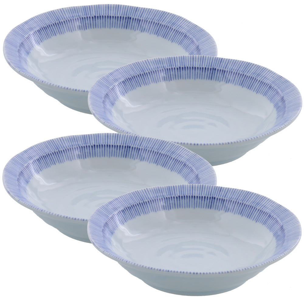 6.5" Tokusa Bowl Set of 4 - Blue and White