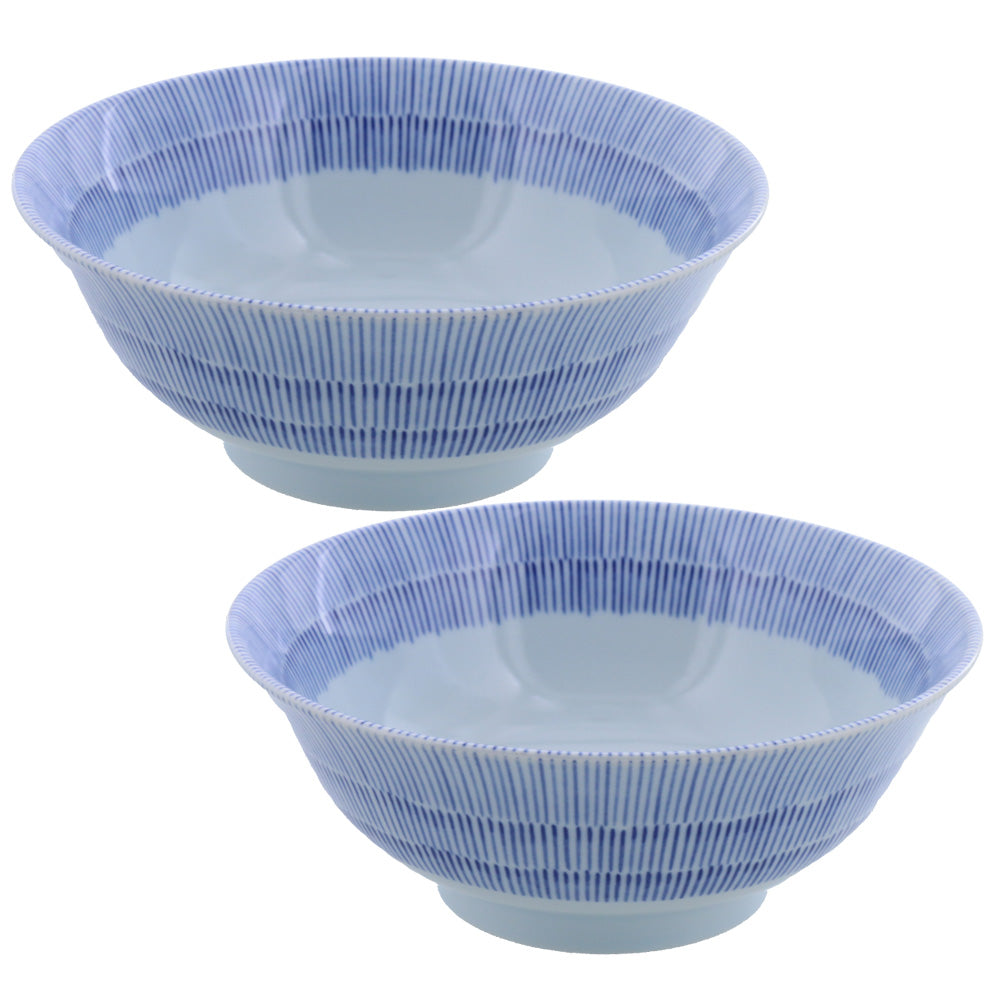 Ramen Donburi Bowl Set of 2 - Blue and White