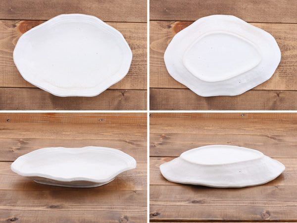 White Asymmetrical Plate Set of 2 - Kohiki