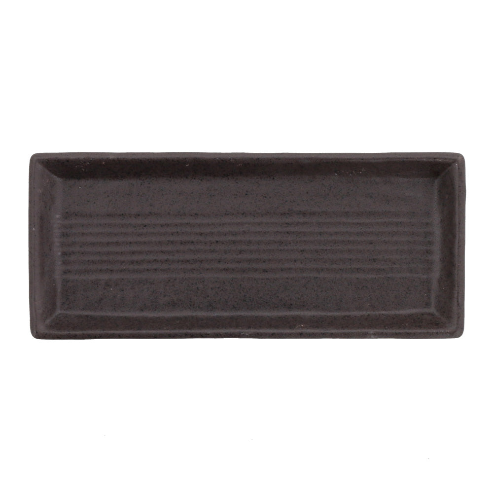 Rectangular Plate Zen Rectangular Appetizer Plate Set of 2 - Black/Tenmoku – Zen Table Japan