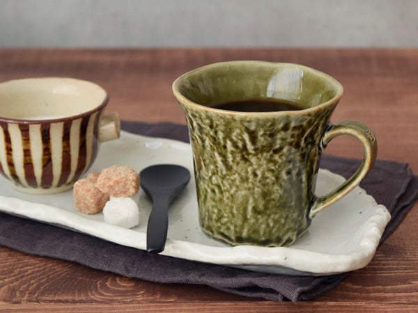 6.4 oz Dark Green Ishime Mug Set of 2 - Oribe