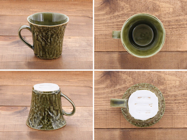6.4 oz Dark Green Ishime Mug Set of 2 - Oribe