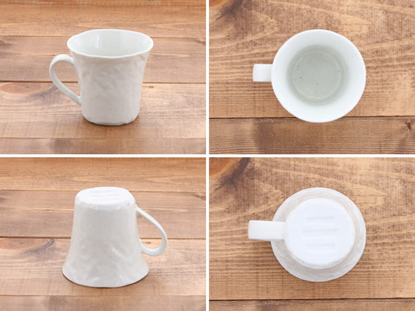 6.4 oz White Ishime Mug Set of 2 - Kohiki