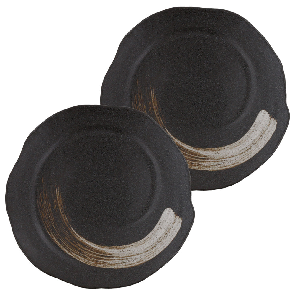 10.7" Swirl Dinner Plates Set of 2 - Black