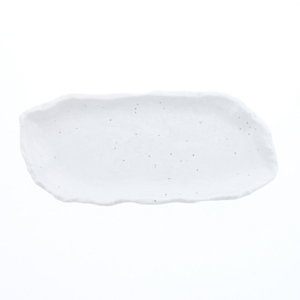 Tebineri Asymmetrical Oval Plate Set of 2 - White/Kohiki