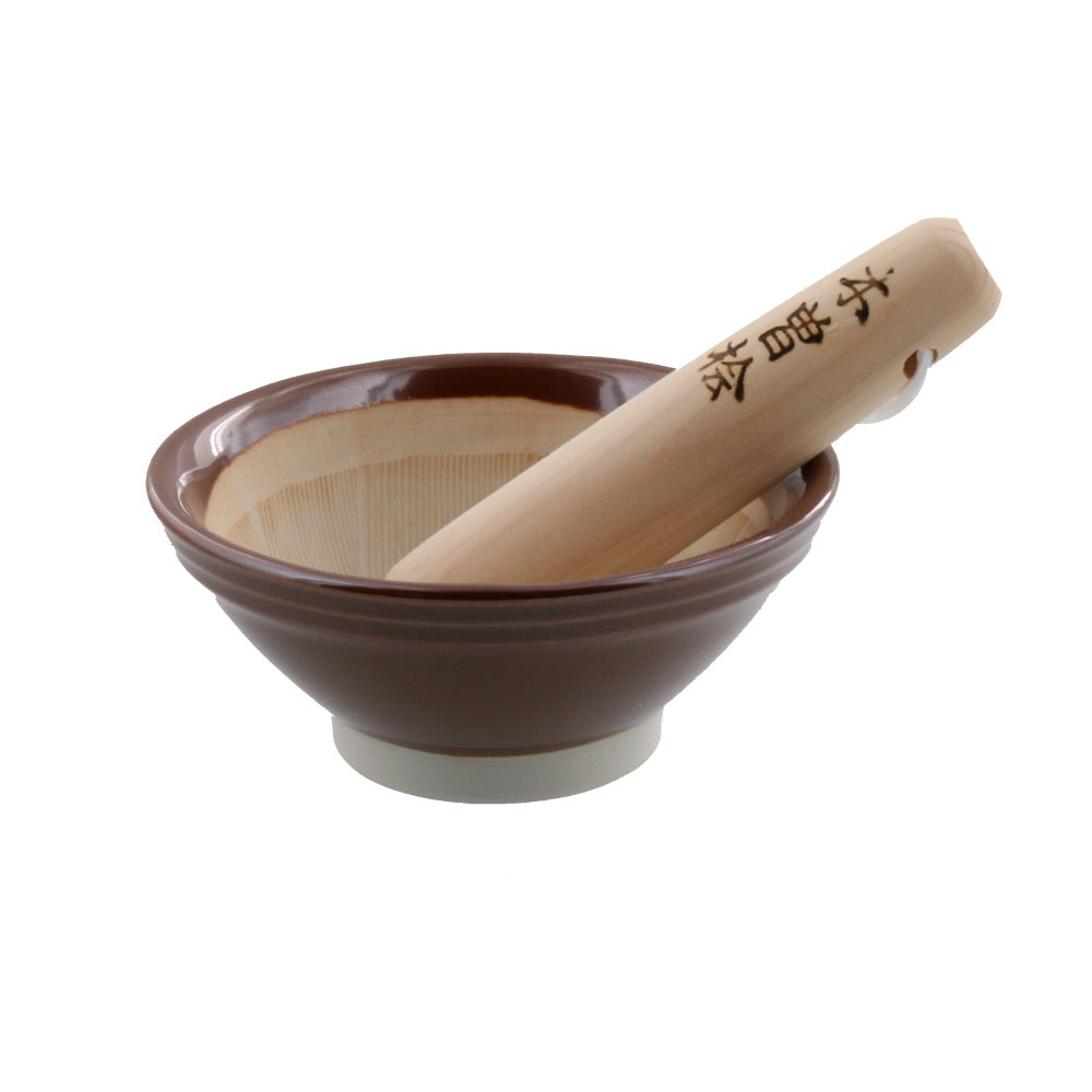 Traditional Mortar & Pestle Set (Suribachi & Surikogi) Small 4.9 inches