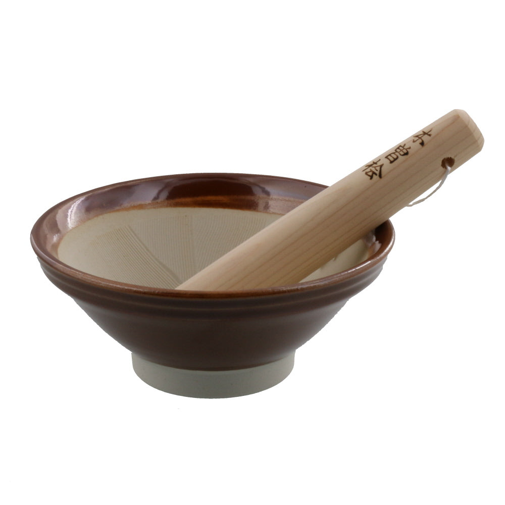 Traditional Mortar & Pestle Set (Suribachi & Surikogi) Medium 7 inches