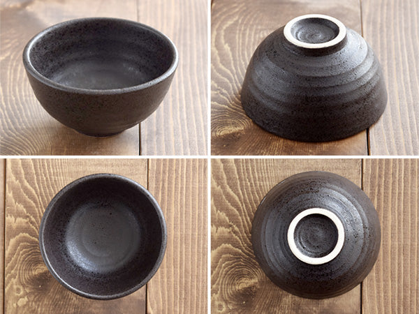 Ceramic Rice Bowls Set of 4 - Black