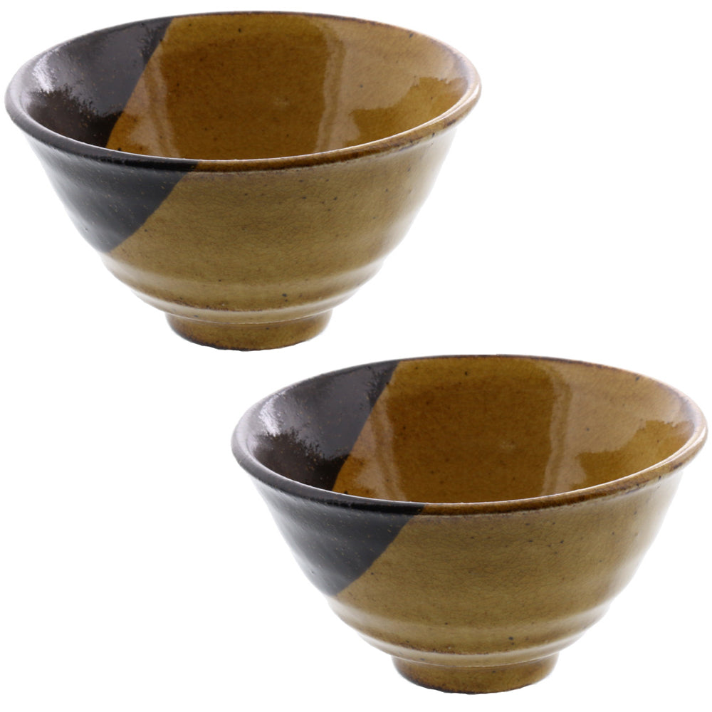 Ceramic Rice Bowl Set of 2 - Caramel