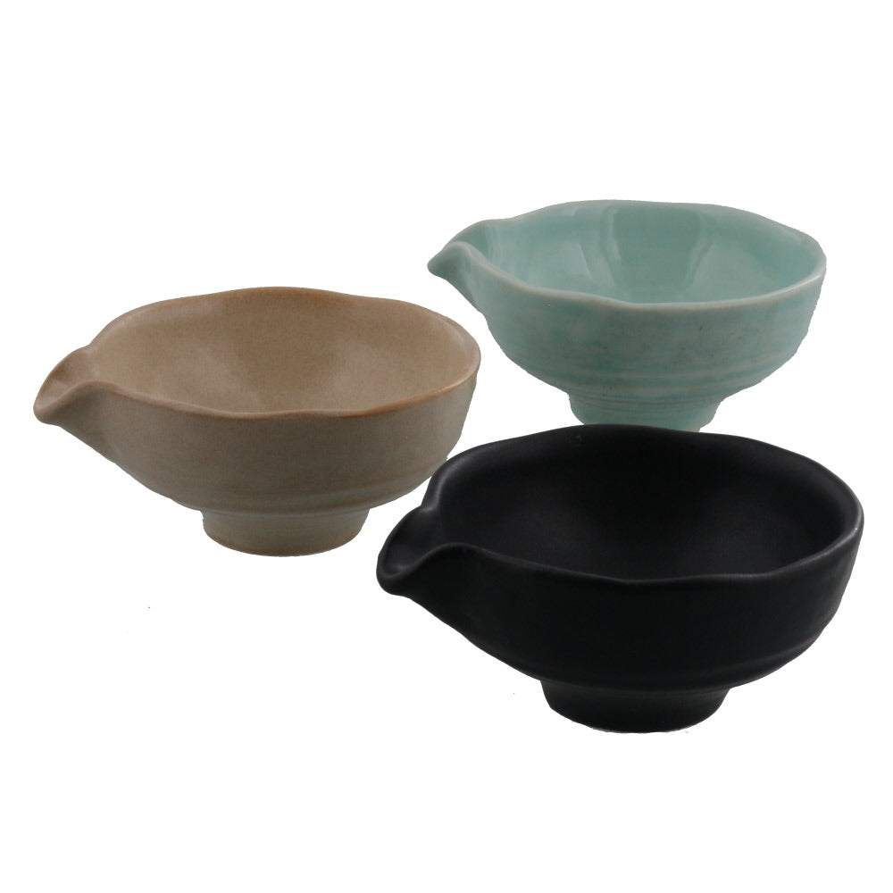Small Kobachi Bowls With Spout Set of 3 - Assorted Colors