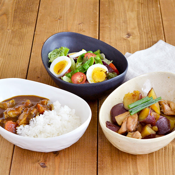 Minoruba 7.7" Japanese Oval Bowls Set of 2 - White