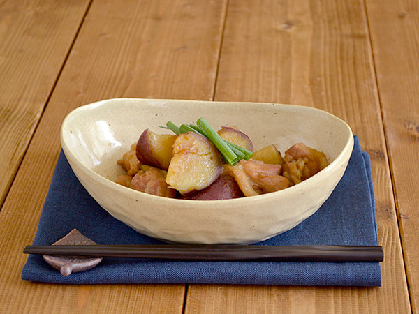 Minoruba 7.7" Japanese Oval Bowls Set of 2 - Beige