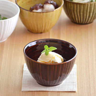 Small Japanese Bowl Set of 4 - Brown