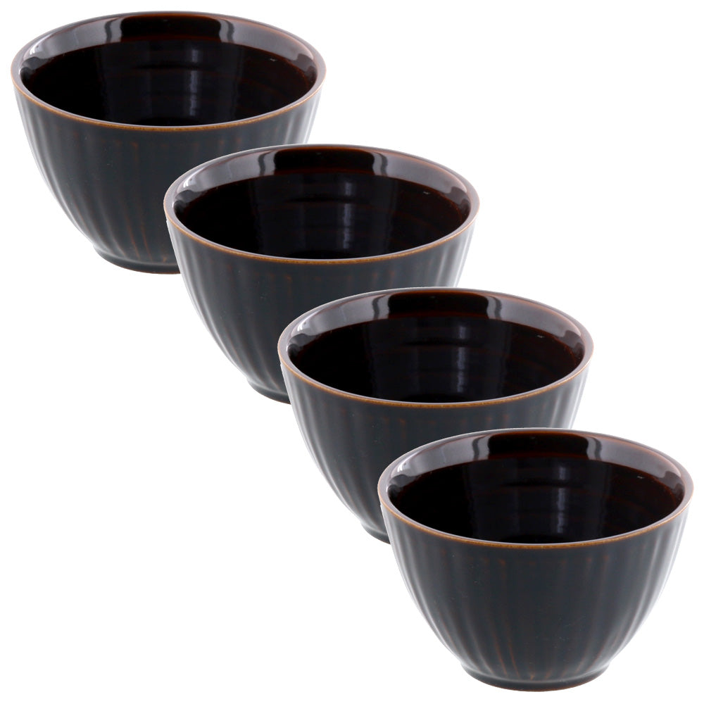 Small Japanese Bowl Set of 4 - Brown