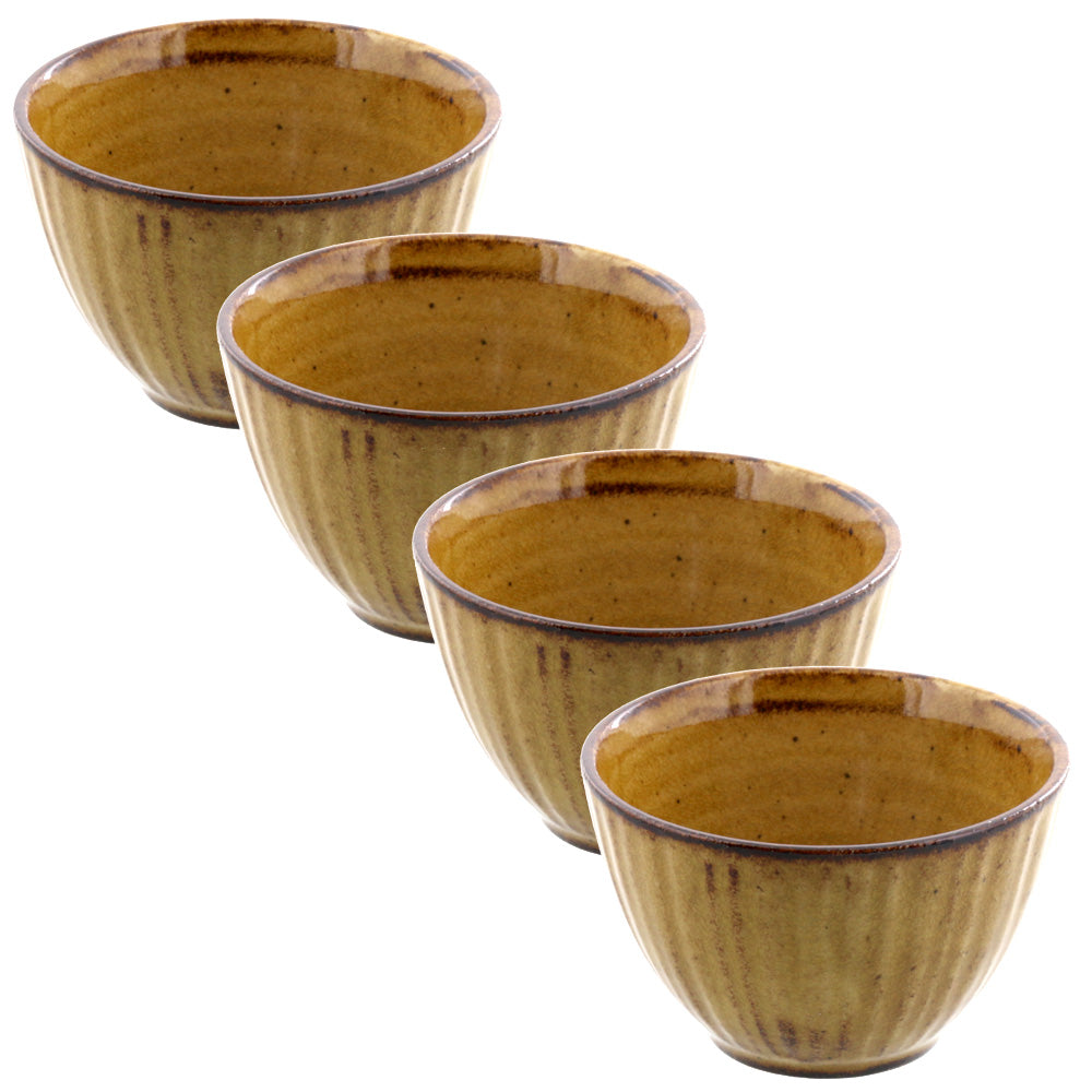 Small Japanese Bowl Set of 4 - Caramel