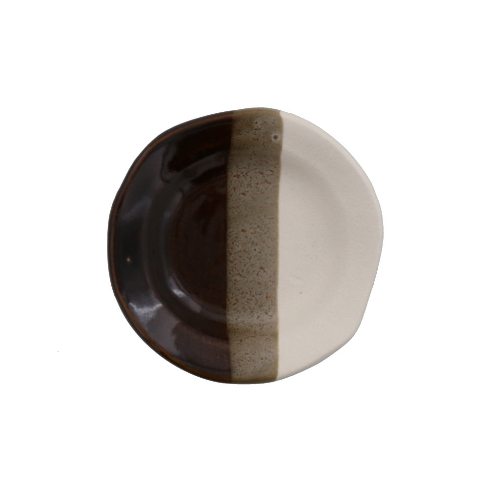 Multi-Colored Salad Plates Set of 4 - White/Tenmoku