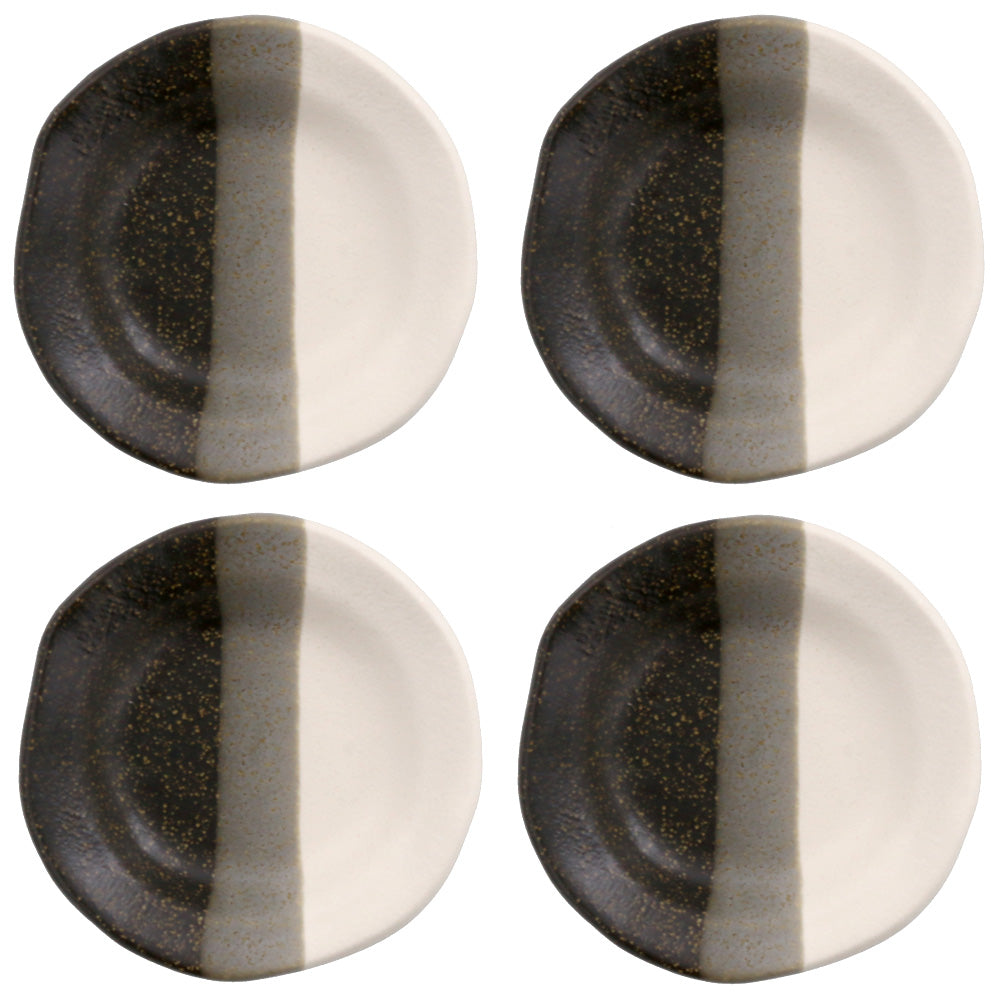 Multi-Colored Salad Plates Set of 4 - White/Gray