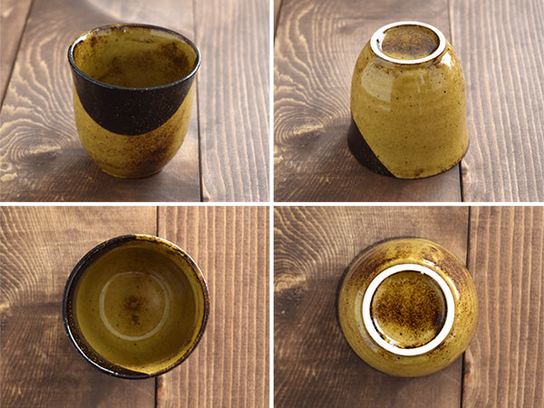 Japanese Teacups Yunomi Set of 4 - Caramel