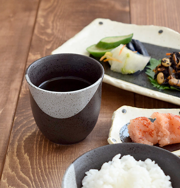 Japanese Teacups Yunomi Set of 4 - Black