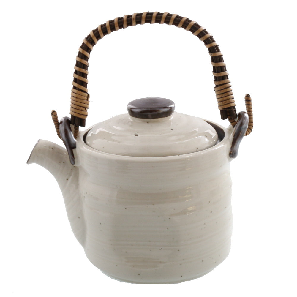 Authentic 22 oz Wide Mouth Earthenware Teapot with Infuser Removable Handle