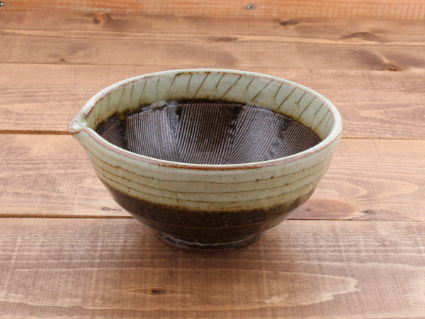 Ceramic Mortar (Suribachi) with Spout 6.5 inches Handmade Traditional Style