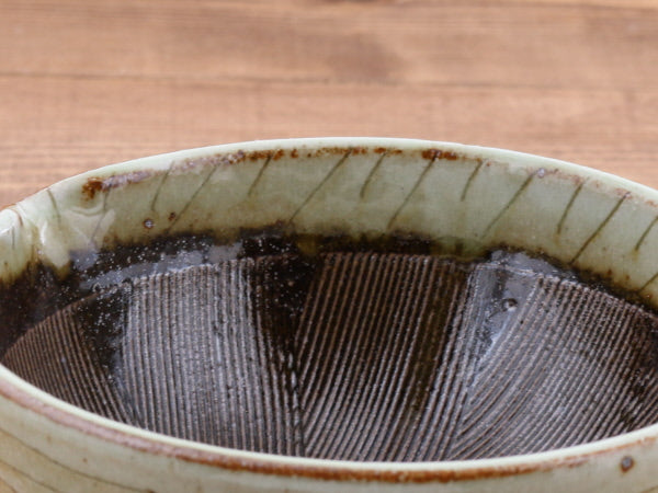 Ceramic Mortar (Suribachi) with Spout 6.5 inches Handmade Traditional Style