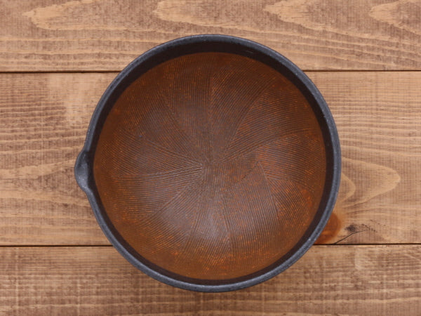 Ceramic Mortar (Suribachi) with Spout 7.7 inches Handmade Black (Kuro Kesshou)