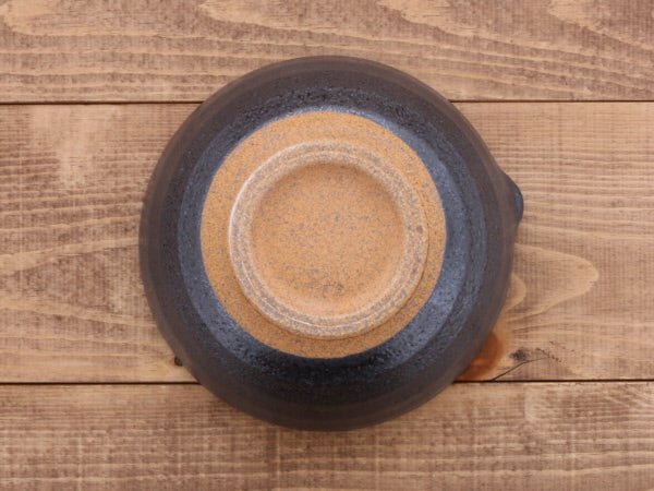 Mortar & Pestle Set (Suribachi & Surikogi) with Spout 7.7 inches Handmade Black (Kuro Kesshou)