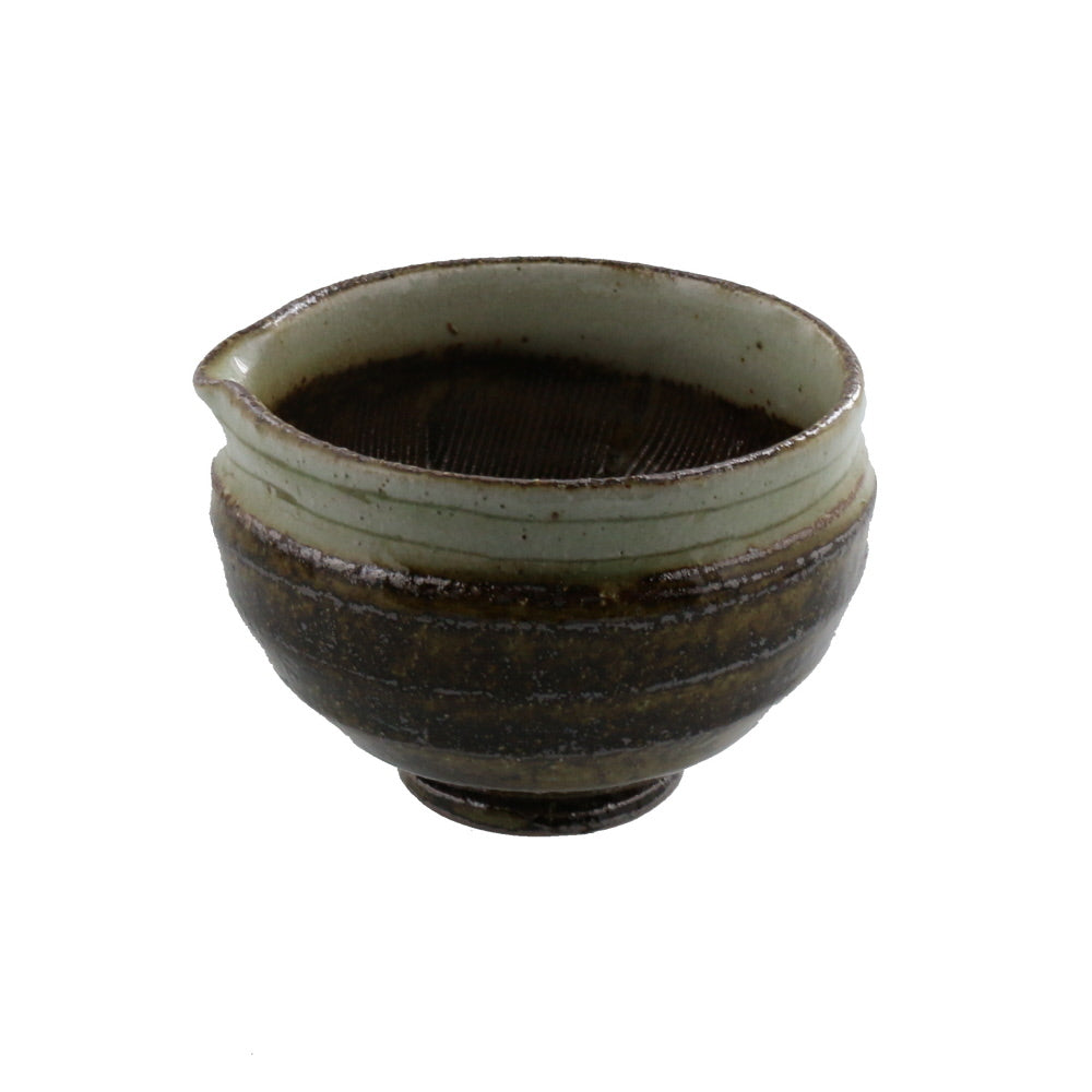 Ceramic Mortar (Suribachi) with Spout 3.9 inches Handmade Traditional Style Small