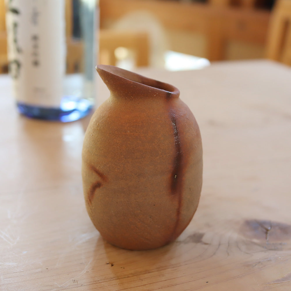 Ogawa Kiln 10.1 oz Tokkuri Sake Bottle with Spout Jumon Pottery - Small