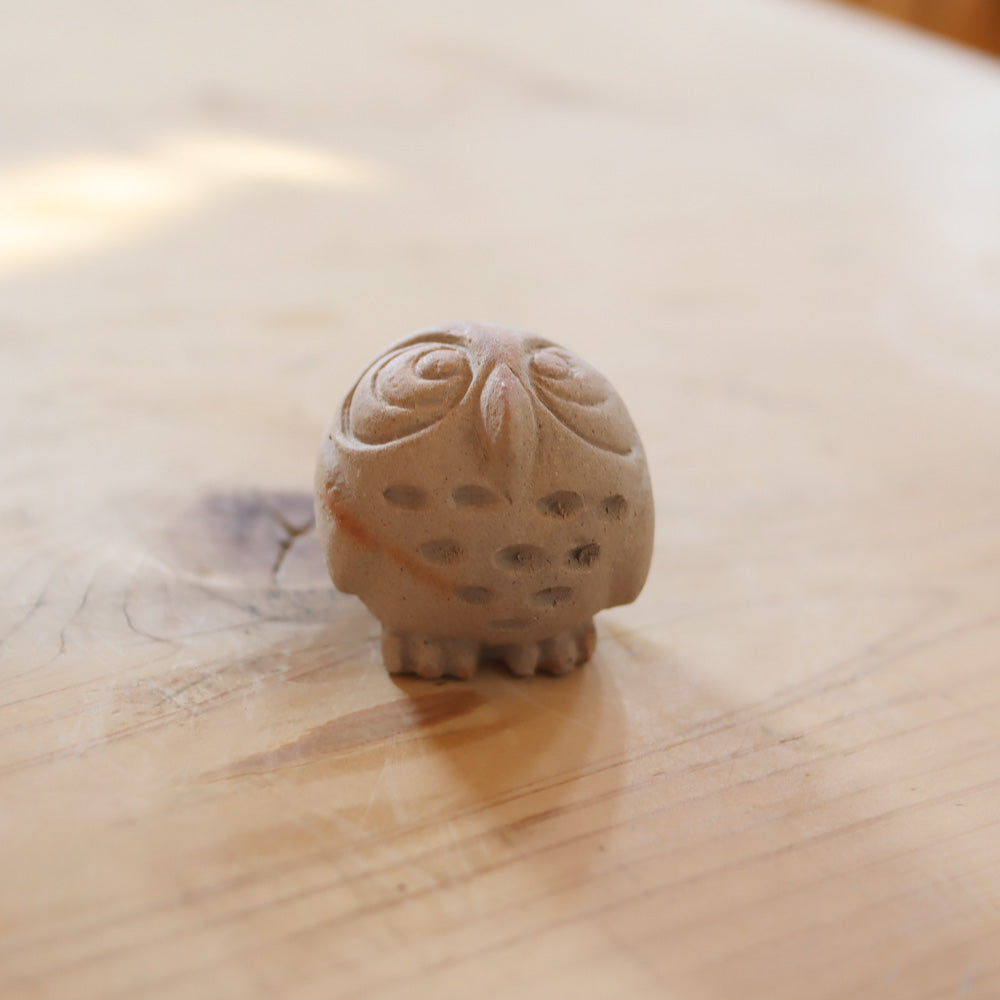 Ogawa Kiln Korokoro Fukuro Owl Figure Jumon Pottery - Small