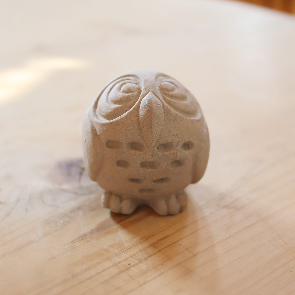 Ogawa Kiln Korokoro Fukuro Owl Figure Jumon Pottery - Large