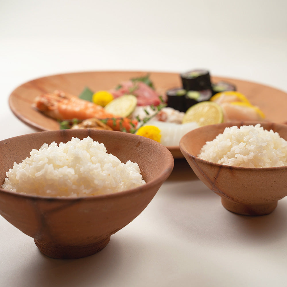 Ogawa Kiln 4.7" and 5.7"Rice Bowls Jumon Pottery Set of 2