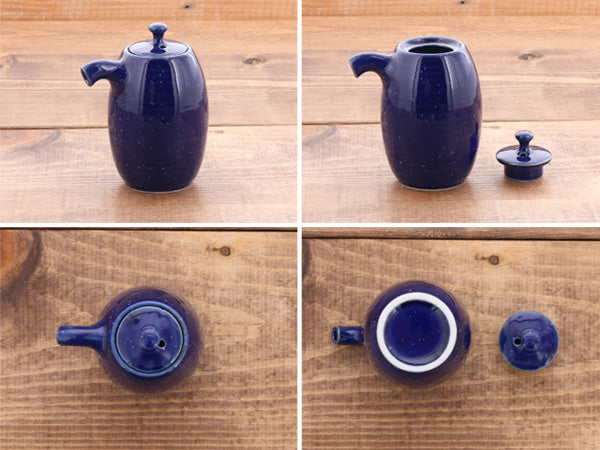 Blue Porcelain Sauce Dispenser Bottle, Condiment Pot and Toothpick Holder Set - Starry Sky