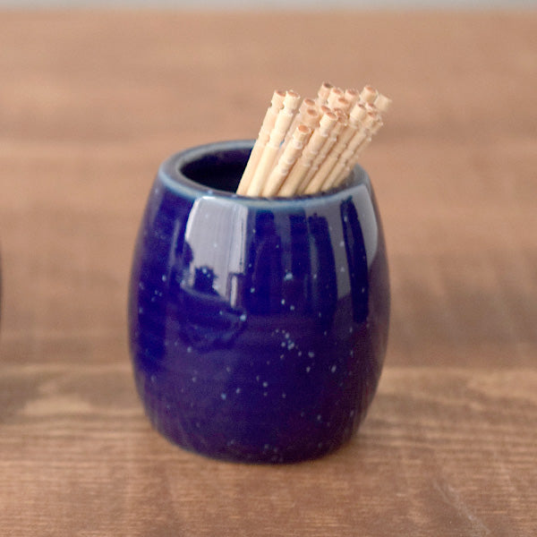 Blue Porcelain Toothpick Holder - Starry Sky