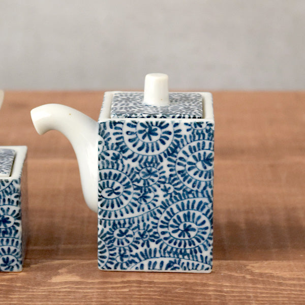 Porcelain Sauce Dispenser Bottle, Condiment Pot and Toothpick Holder Set - Tako Karakusa