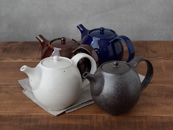 Navy Blue Round Ceramic Teapot (520 cc, 17.6 oz) - Starry Sky