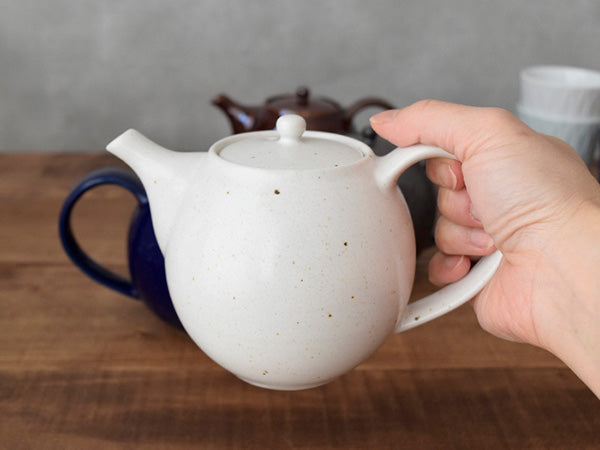 Navy Blue Round Ceramic Teapot (520 cc, 17.6 oz) - Starry Sky