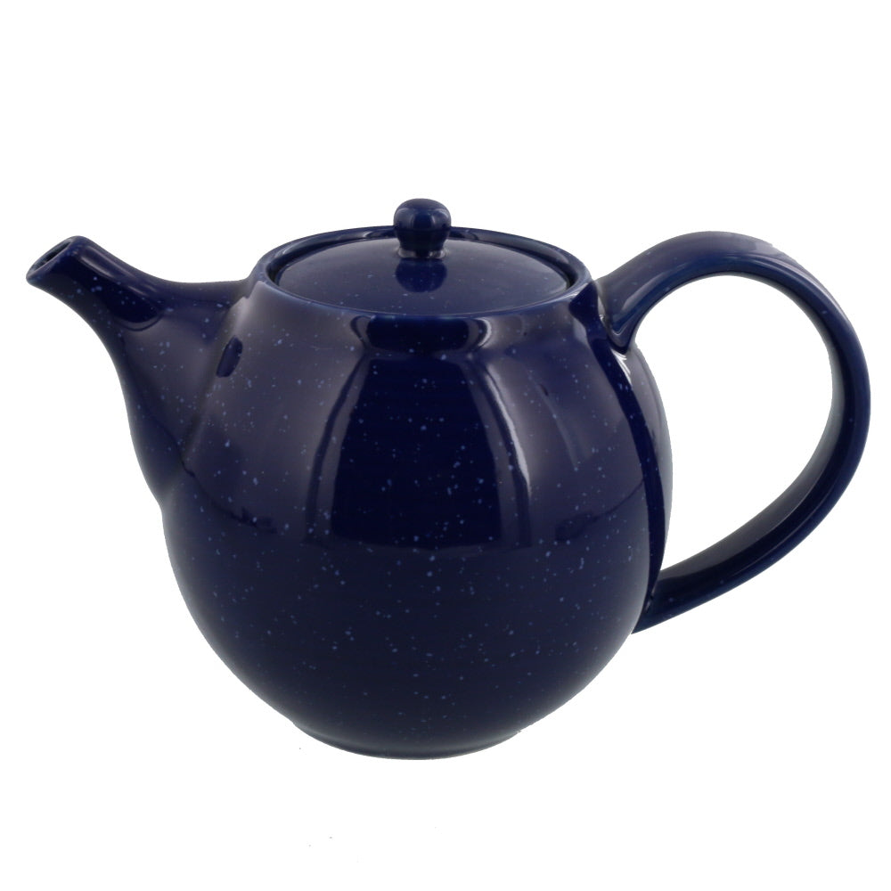 Navy Blue Round Ceramic Teapot (520 cc, 17.6 oz) - Starry Sky