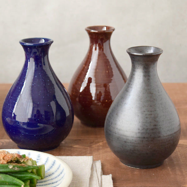 Porcelain Sake Bottle Tokkuri 12 oz 360 cc - Iron Black