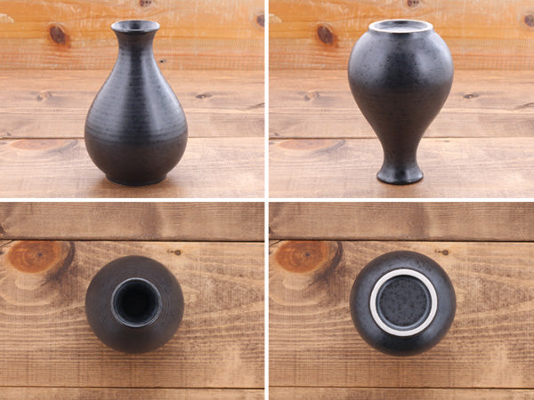 Porcelain Sake Bottle Tokkuri 12 oz 360 cc - Iron Black