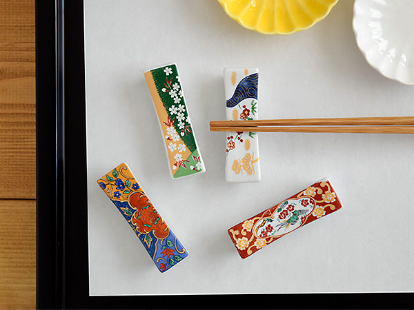 Chopstick Holders Beautiful Japanese Floral Design (Cutlery Rest) Set of 4 Flowers