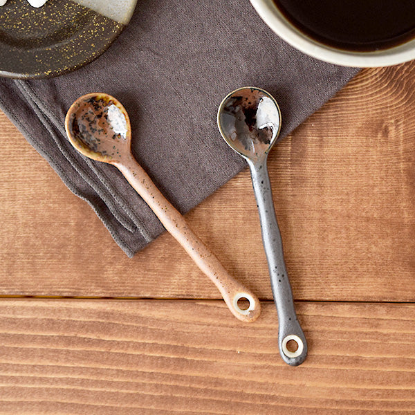 Ceramic Coffee Spoon Set of 10 - Shigaraki and Kurobuki