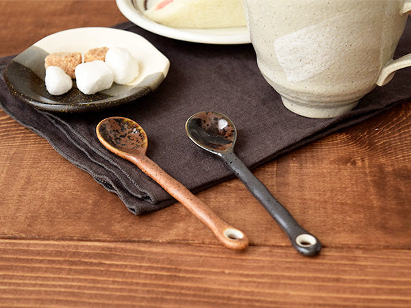 Ceramic Coffee Spoons Set of 5 - Kurobuki