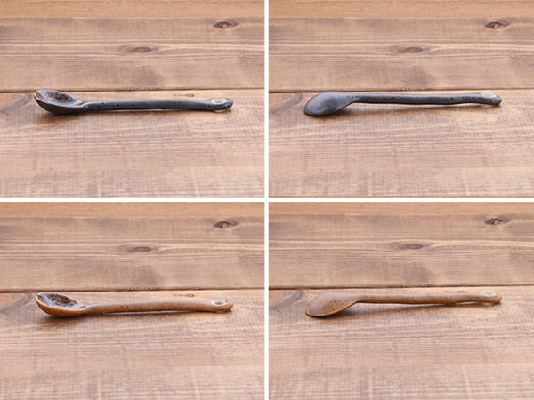 Ceramic Brown Coffee Spoons Set of 5 - Shigaraki