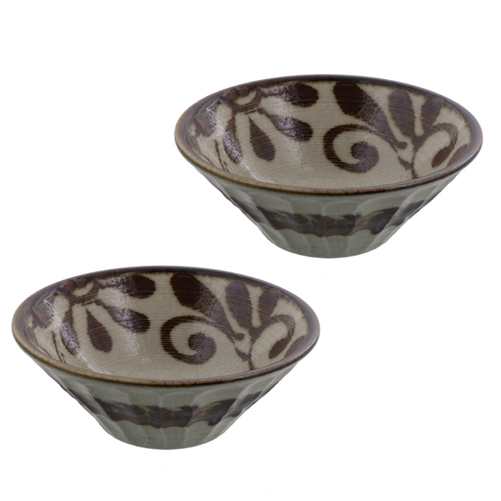 Ryukyukarakusa 5" Multi-Purpose Bowls Set of 2 - Mahogany