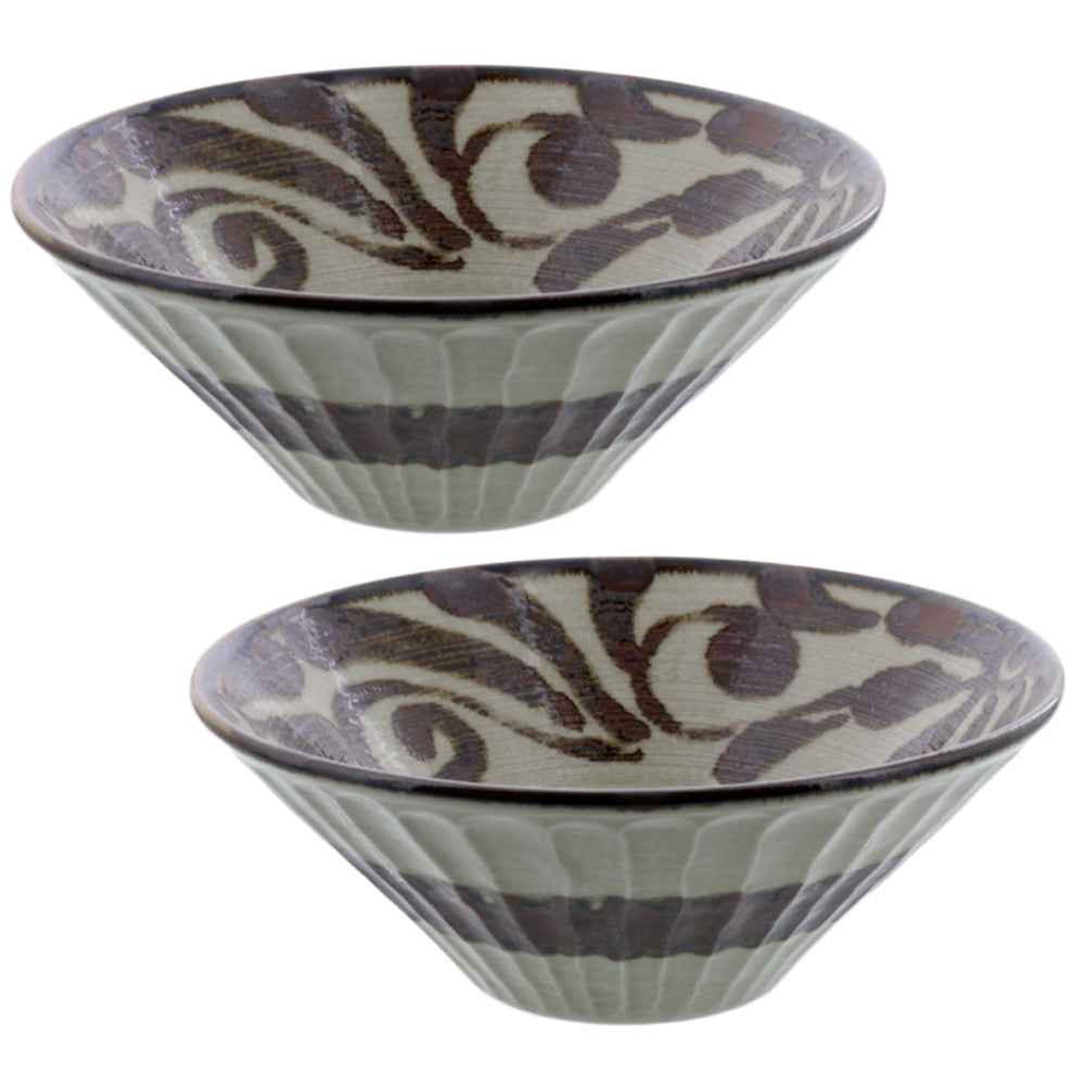 Ryukyukarakusa 7.3" Multi-Purpose Bowls Set of 2 - Mahogany