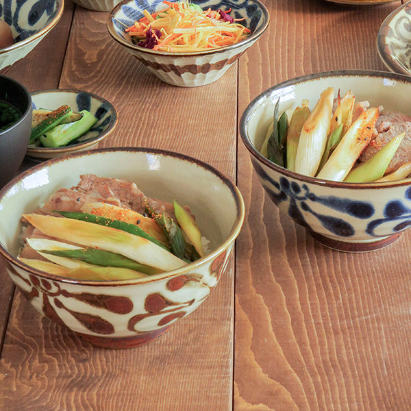 Ryukyukarakusa 6" Donburi Bowls Set of 2 - Mahogany